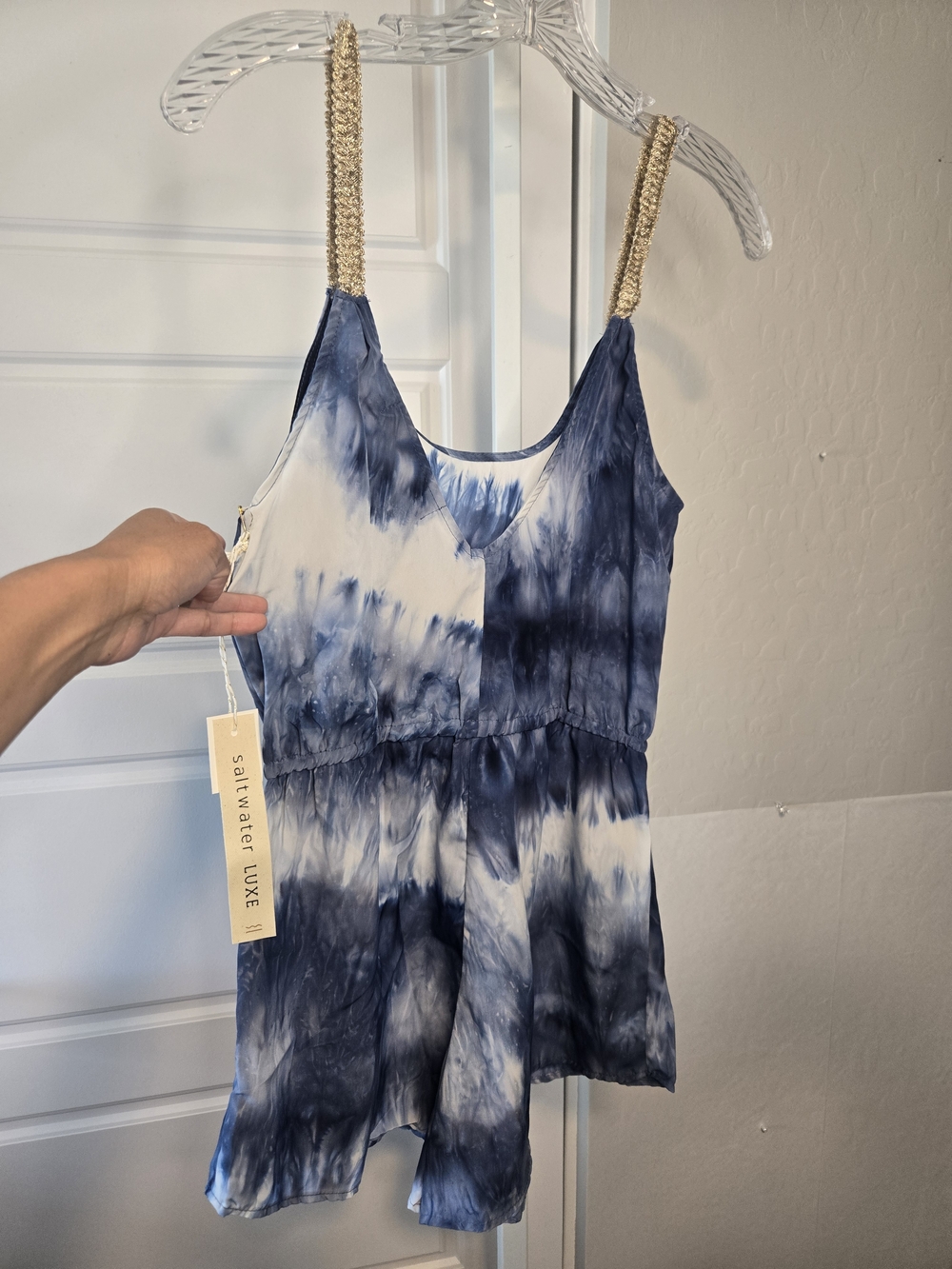 Saltwater Luxe Navy Tie-Dye Romper